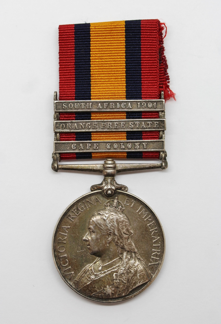 Queen's South Africa Medal (Clasps - Cape Colony, Orange Free State, South Africa 1901) - Pte. J. Linehand, South Lancashire Regiment