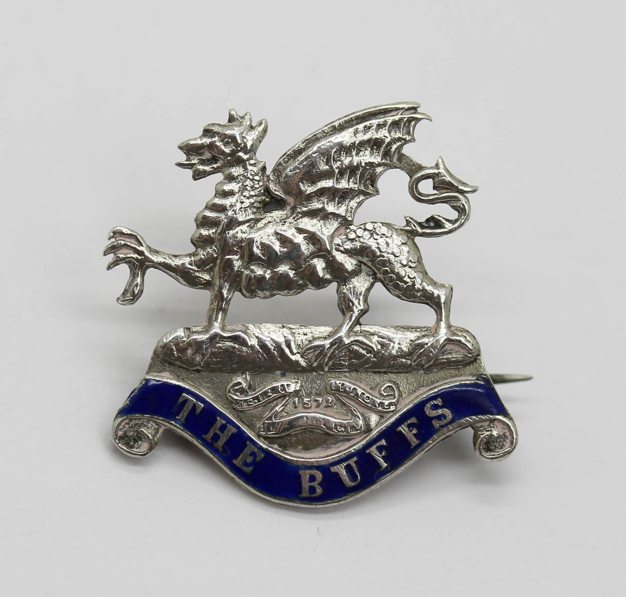 East Kent Regiment (The Buffs) Silver & Enamel Sweetheart Brooch