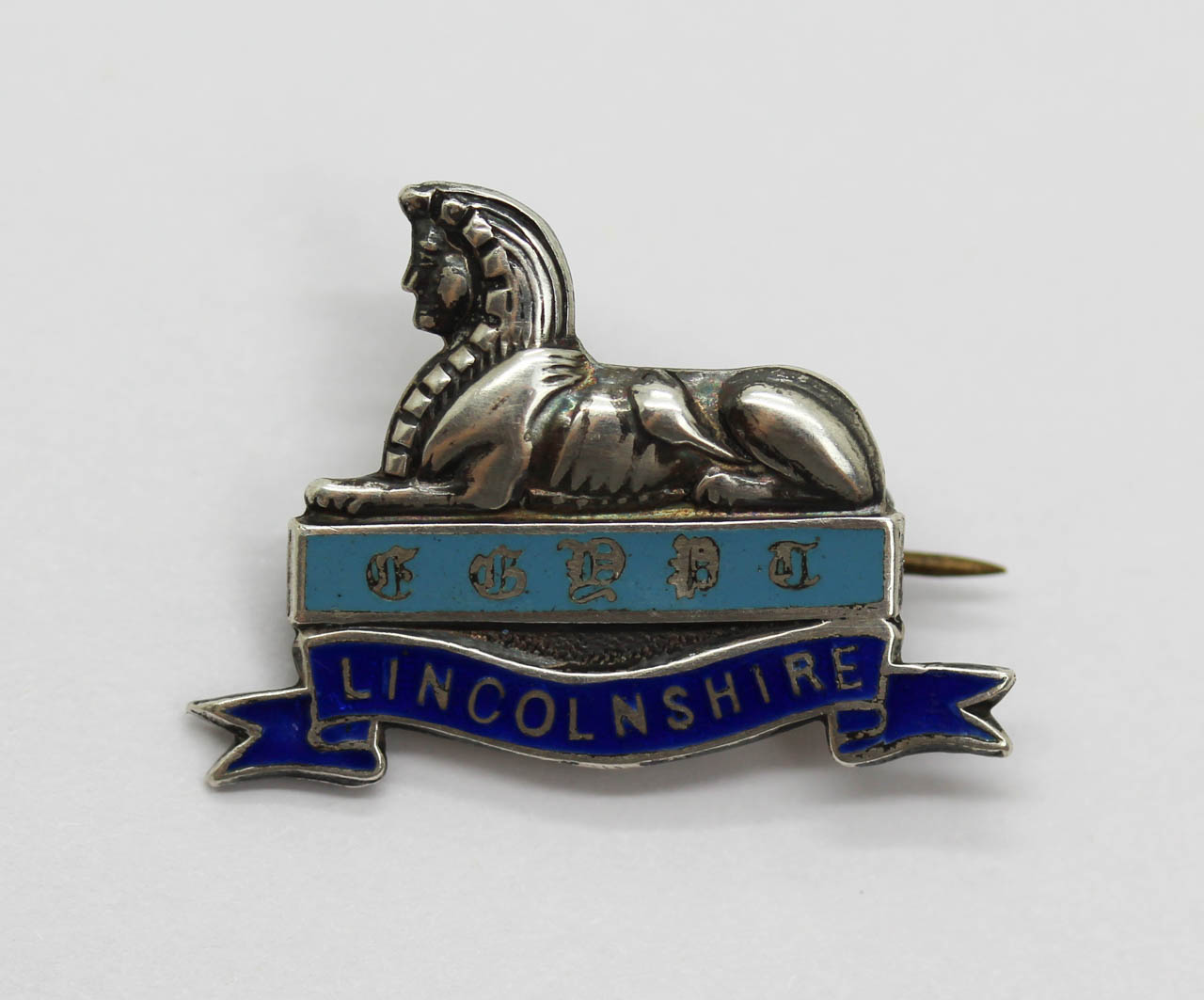 Lincolnshire Regiment Silver & Enamel Sweetheart Brooch