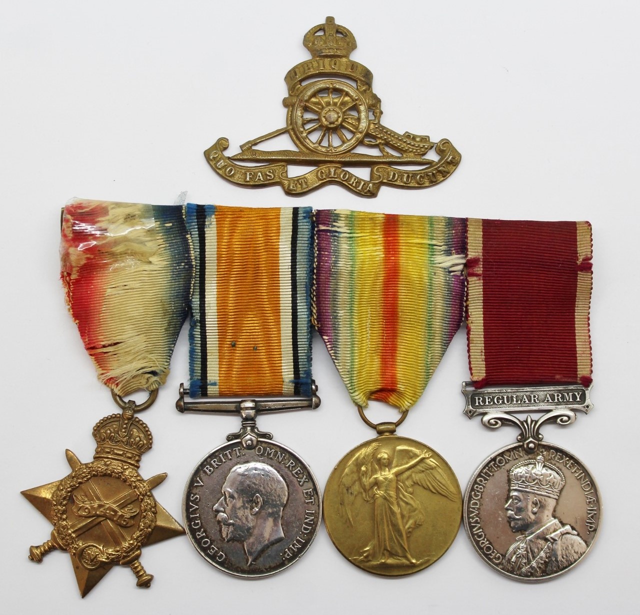 WW1 1914-15 Star, British War, Victory and LS&GC Medal Group - S.Sgt. J.H. Ward, Royal Field Artillery