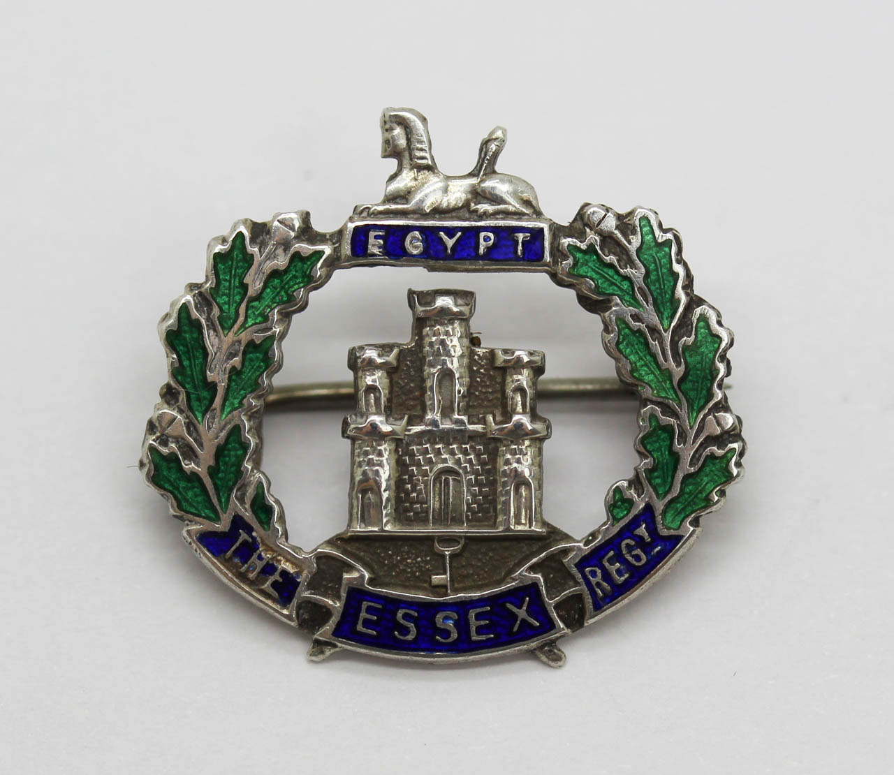 The Essex Regiment Silver & Enamel Sweetheart Brooch
