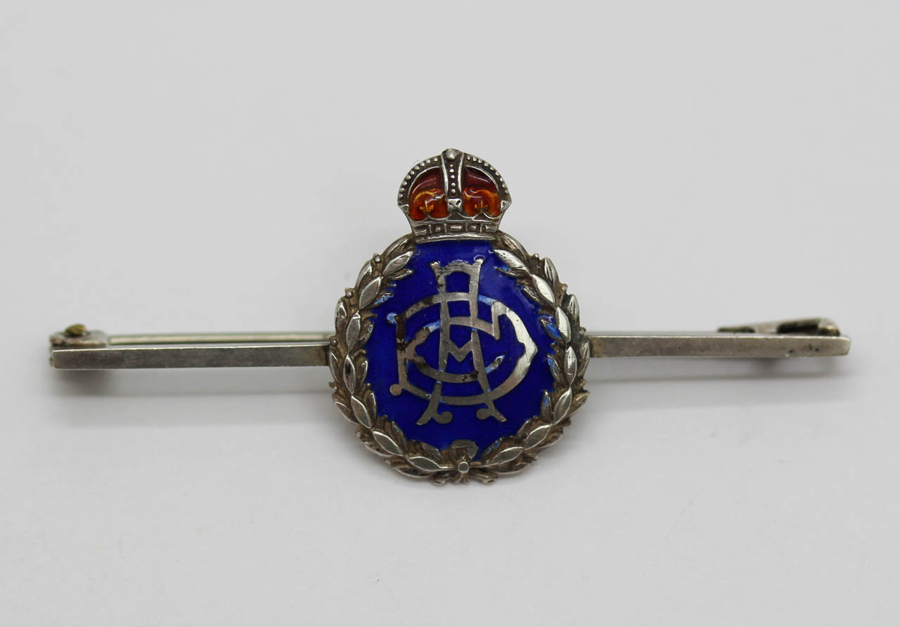 WWI Army Dental Corps Silver & Enamel Sweetheart Brooch