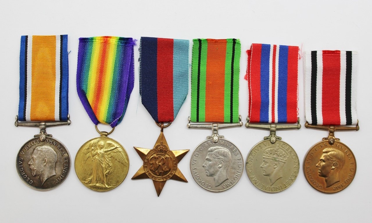WW1 British War & Victory Medal, WW2 and Special Constabulary Long Service Medal Group of Six - Cpl. F. Moore, Machine Gun Corps