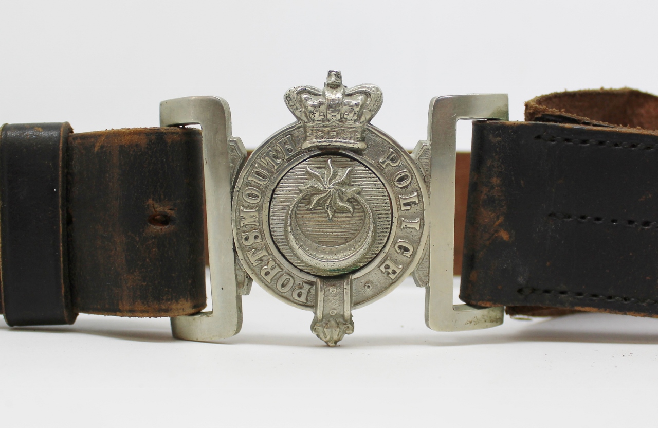 Victorian Portsmouth City Police Leather Belt & Buckle