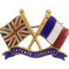 WWI Britain & France 'Entente Cordiale' United Allies Patriotic Flag Sweetheart Brooch