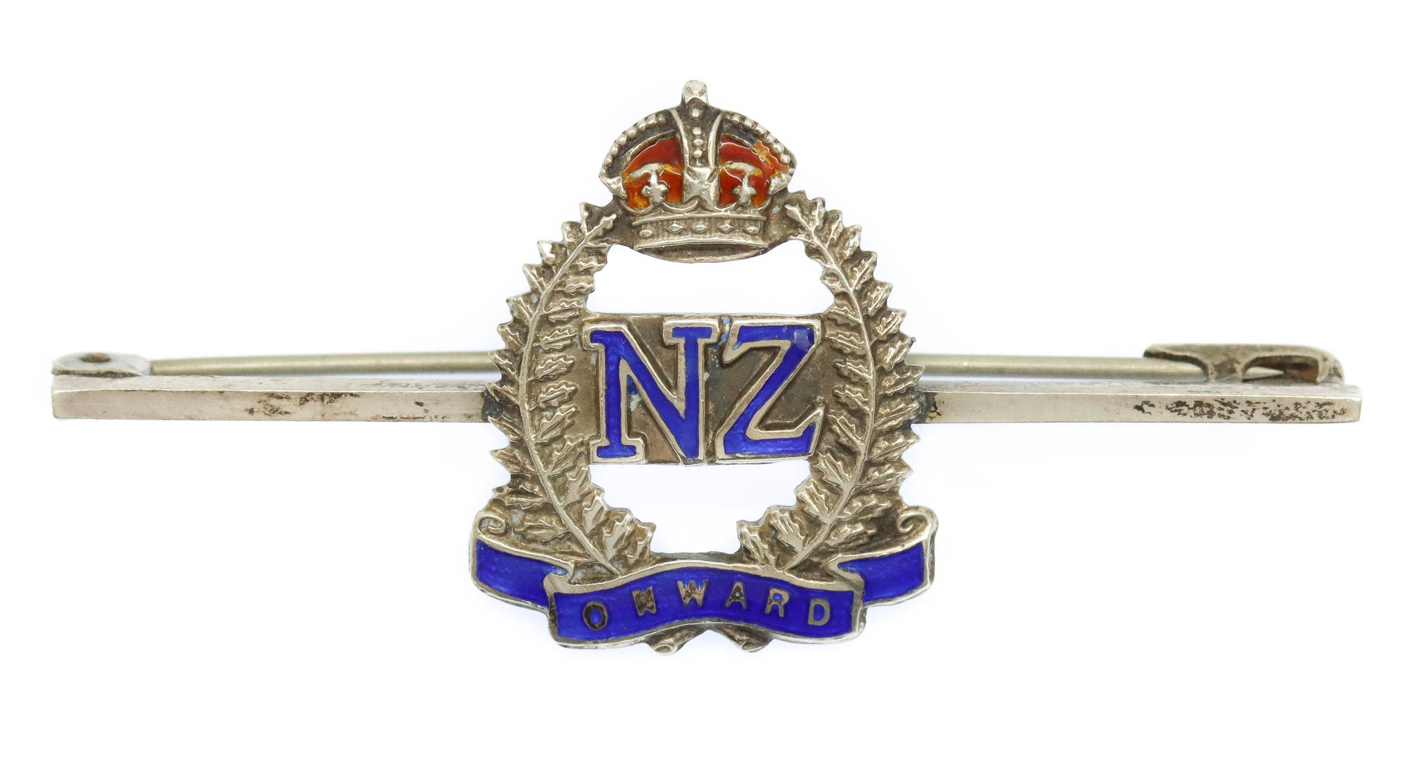 New Zealand Expeditionary Force (N.Z.E.F.) Silver & Enamel Sweetheart Brooch