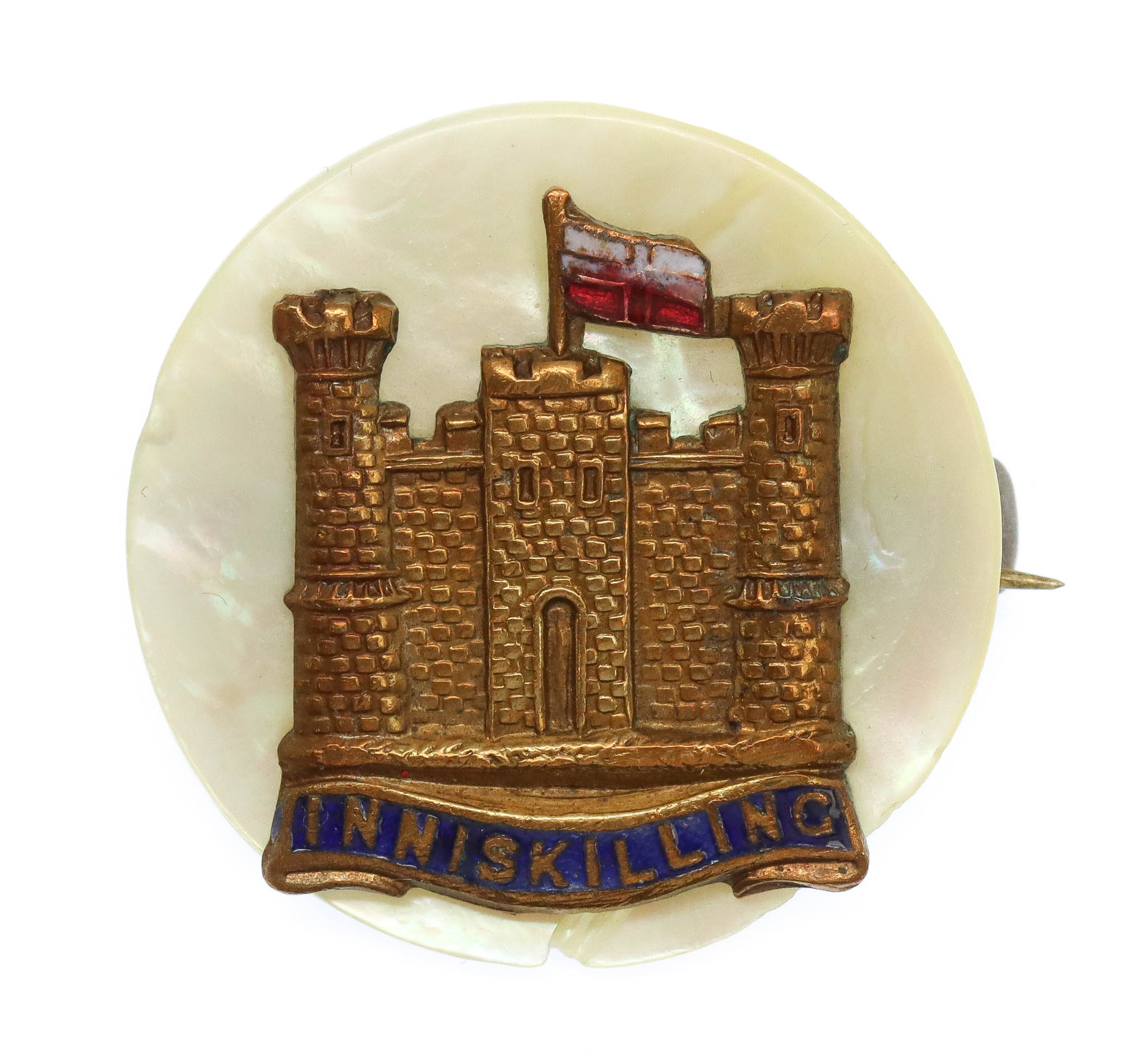 6th Inniskilling Dragoons Mother of Pearl Sweetheart Brooch