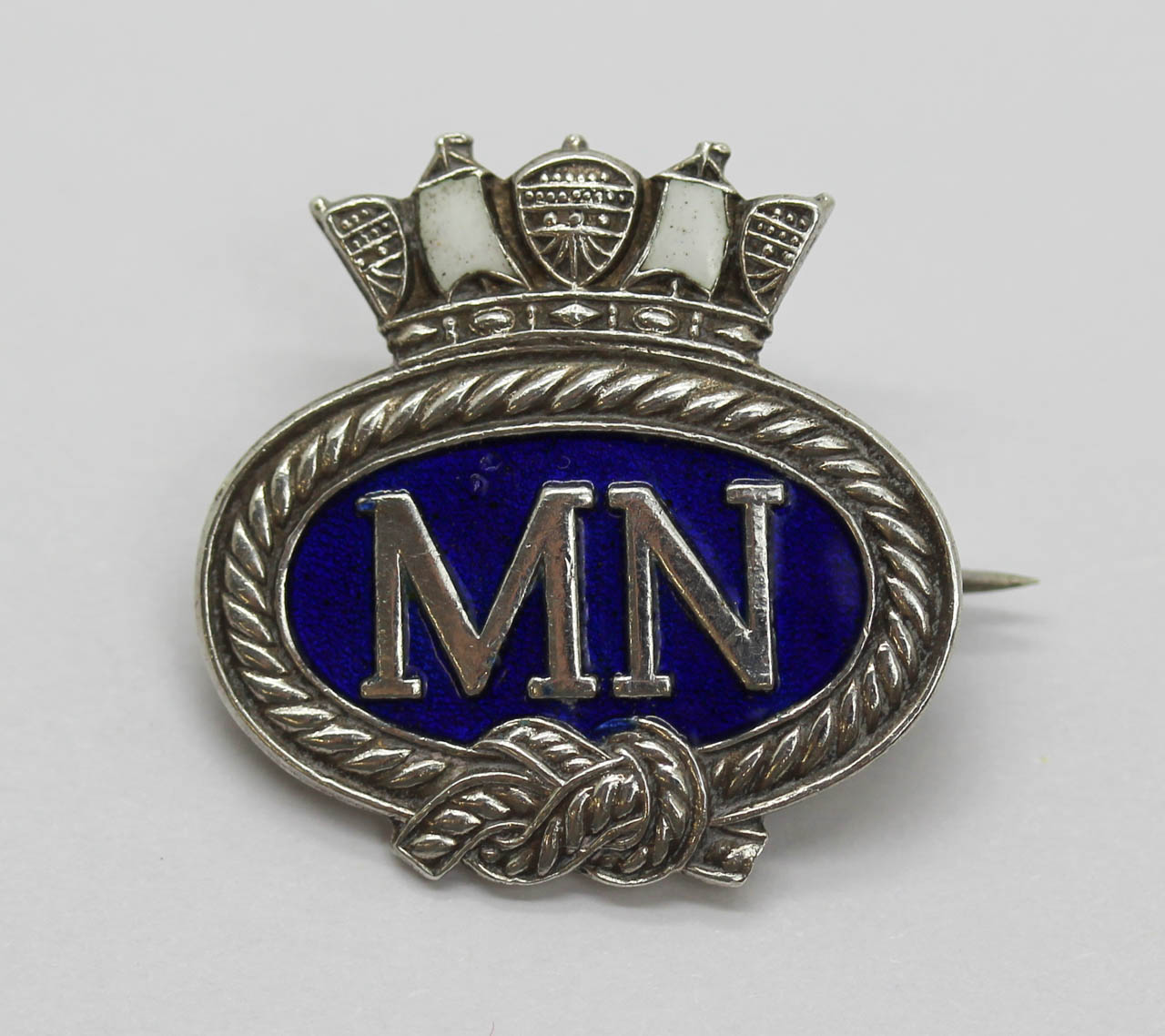 Merchant Navy Sterling Silver & Enamel Sweetheart Brooch