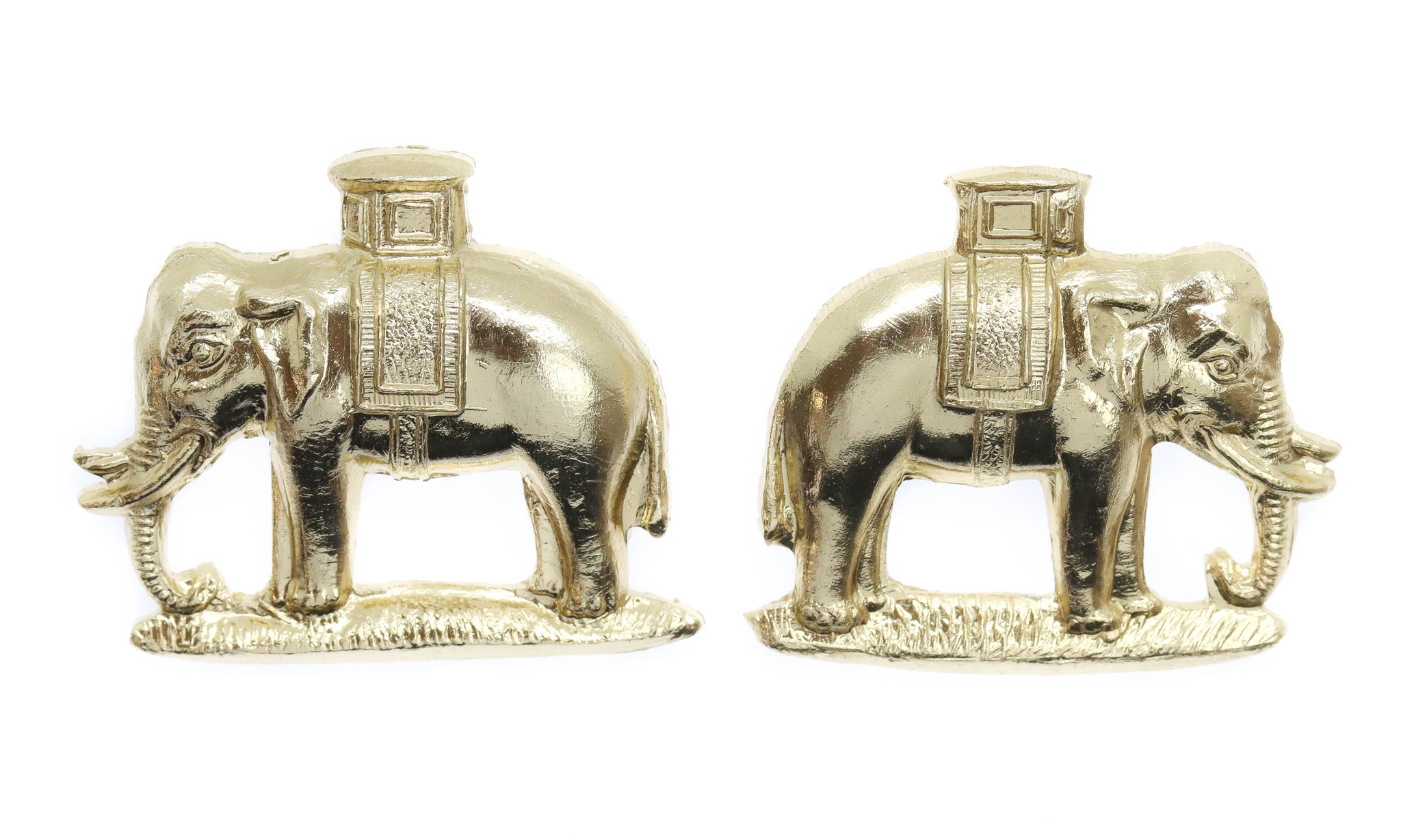 Pair of Duke of Wellington's Regiment (West Riding) Anodised (Staybrite) Collar Badges