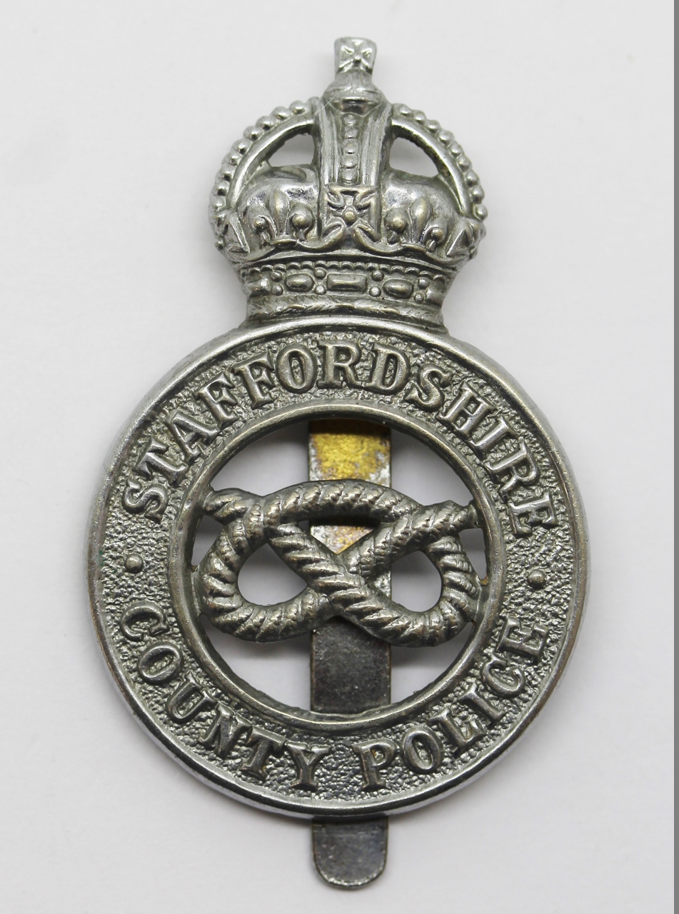 Staffordshire County Police Cap Badge - King's Crown