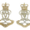 Pair of Queen's Own Hussars Anodised (Staybrite) Collar Badges