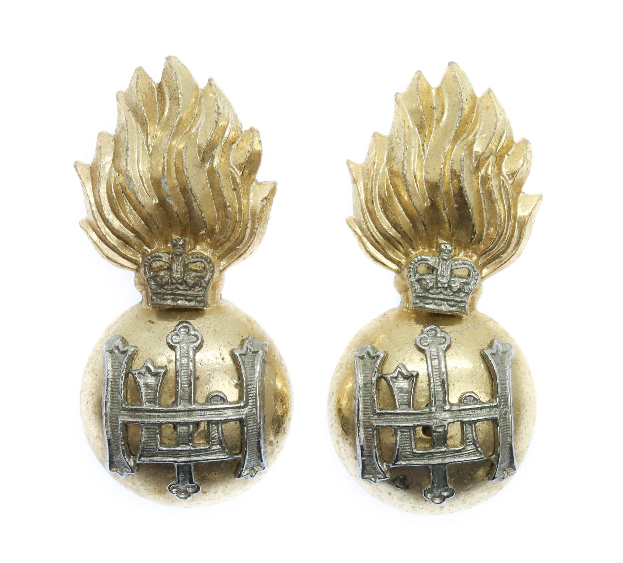Pair of Royal Highland Fusiliers Anodised (Staybrite) Collar Badges