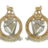 Pair of Queen's Royal Irish Hussars Anodised (Staybrite) Collar Badges