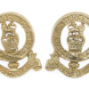 Pair of 14th/20th Hussars Anodised (Staybrite) Collar Badges