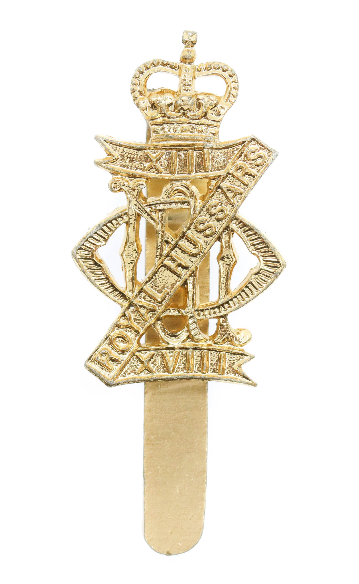 13th/18th Royal Hussars Anodised (Staybrite) Cap Badge