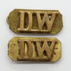 Pair of Duke of Wellington's Regiment (D.W.) Shoulder Titles