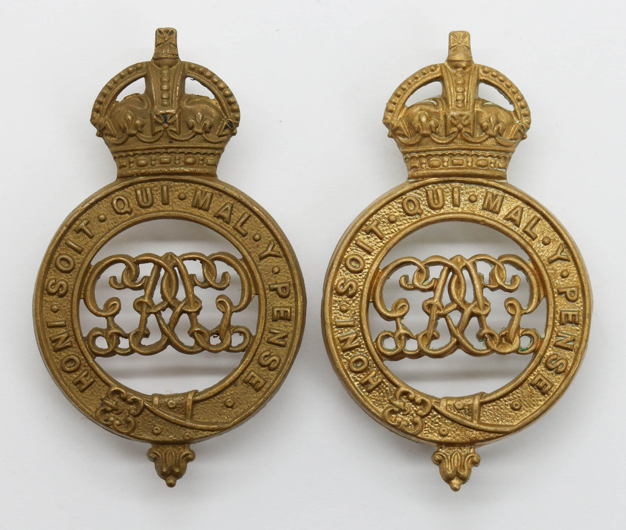 Pair of Grenadier Guards Shoulder Titles - King's Crown