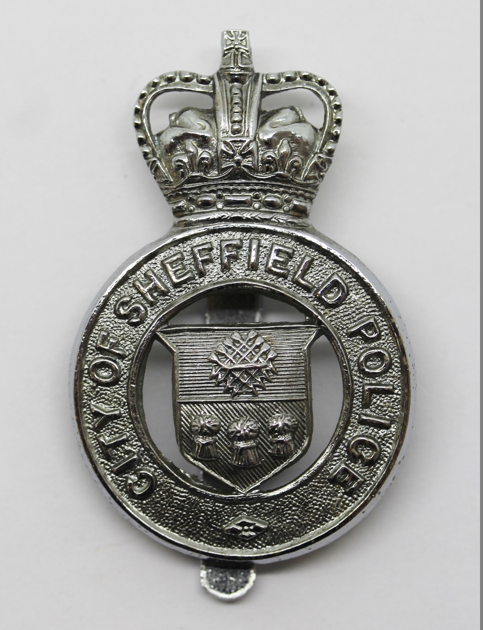 Sheffield City Police Cap Badge - Queen's Crown