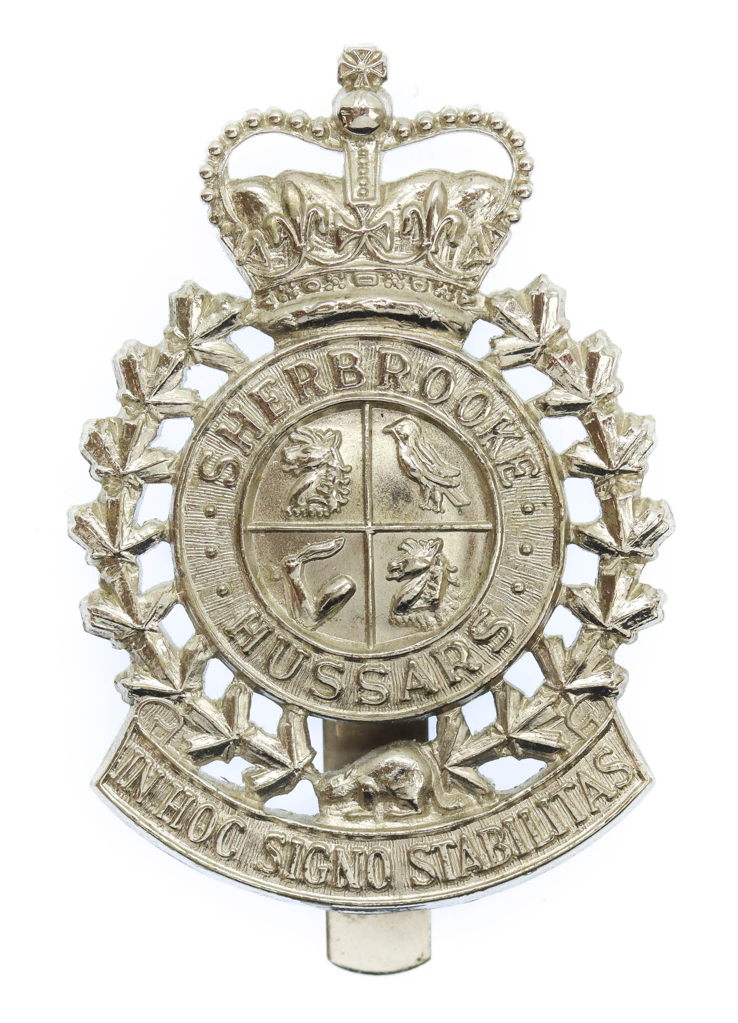 Canadian Sherbrooke Hussars Cap Badge - Queen's Crown