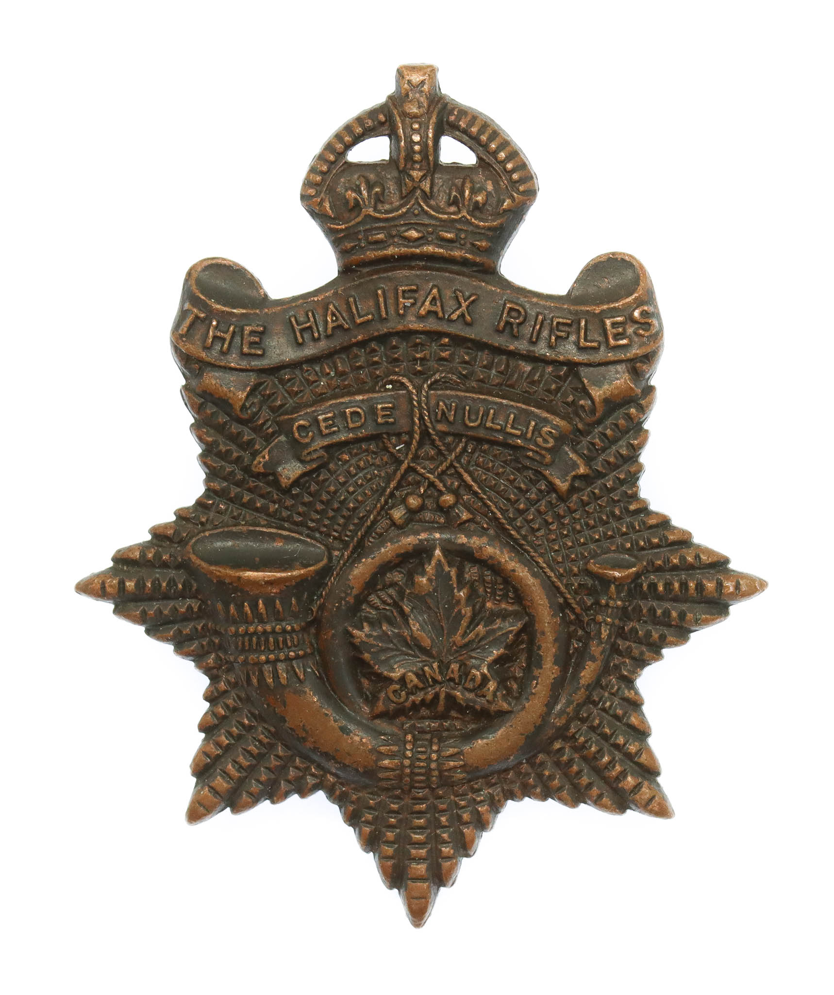 Canadian The Halifax Rifles Cap Badge - King's Crown