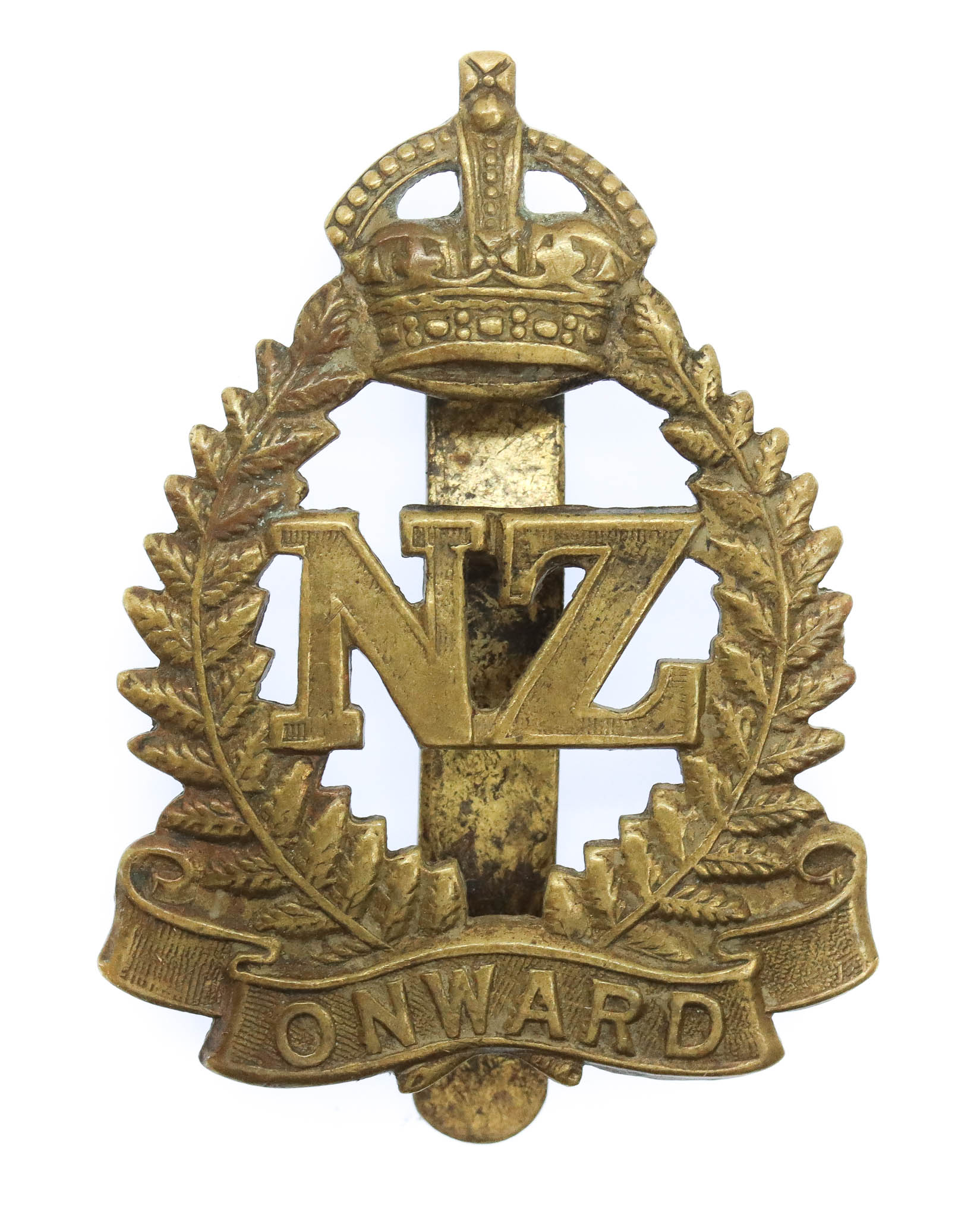 New Zealand Expeditionary Force (N.Z.E.F.) Cap Badge - King's Crown