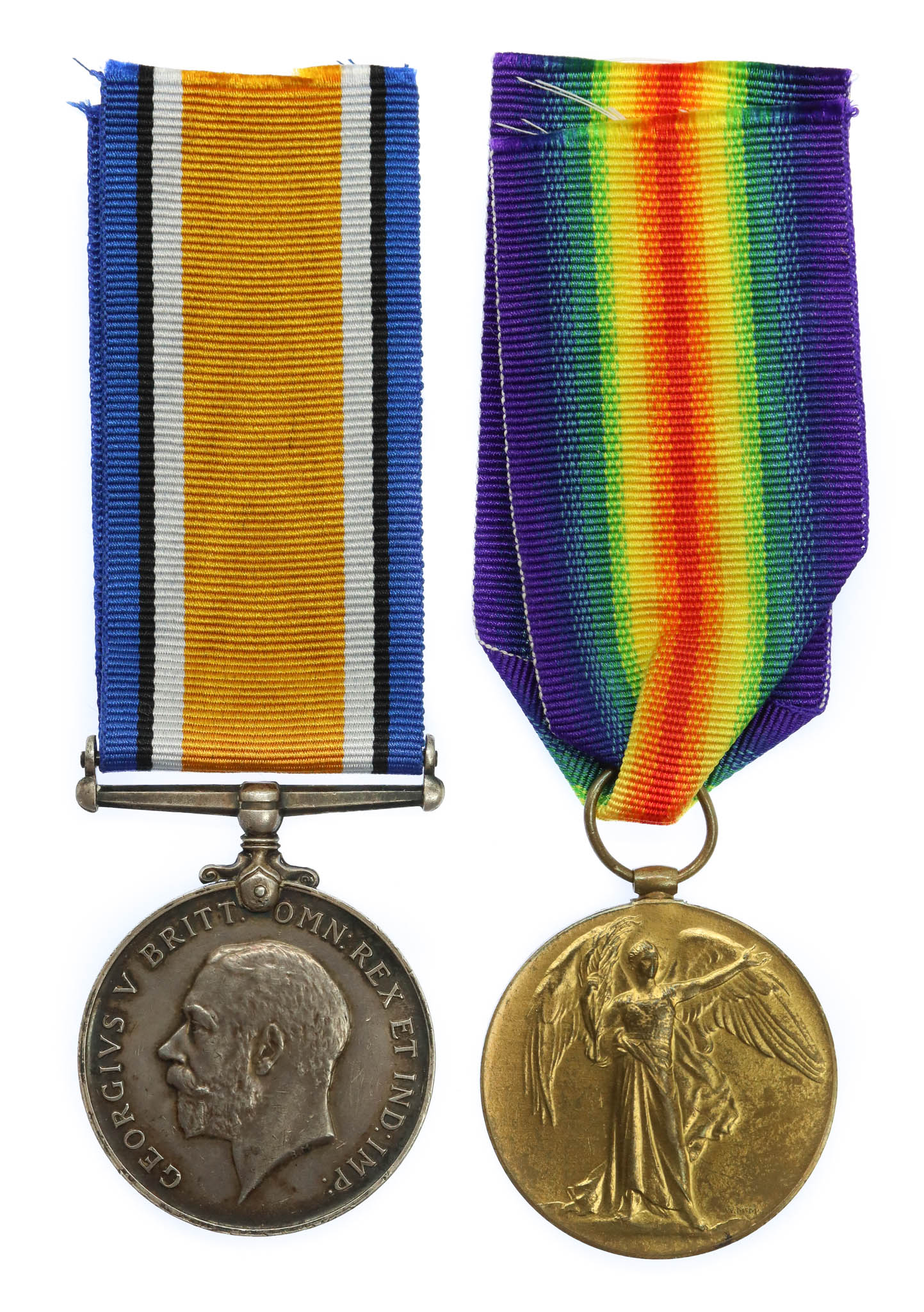 WW1 British War & Victory Medal Pair - Pte. C.W. Harris, Gloucestershire Regiment
