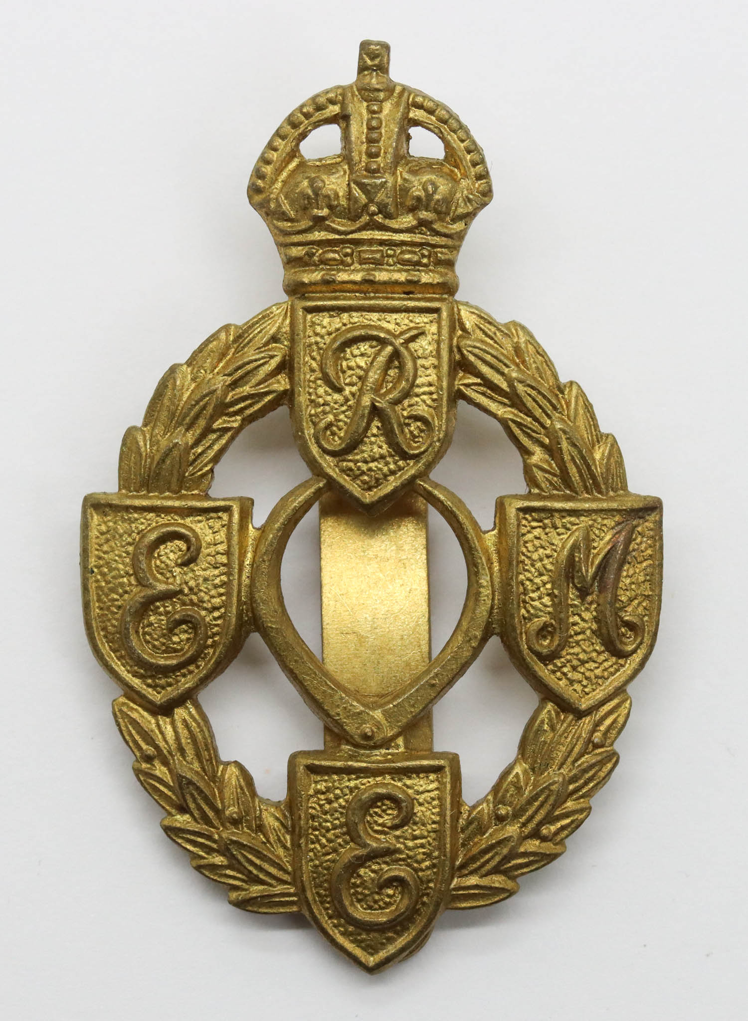 Royal Electrical & Mechanical Engineers (R.E.M.E.) Cap Badge - King's Crown (1st Pattern)