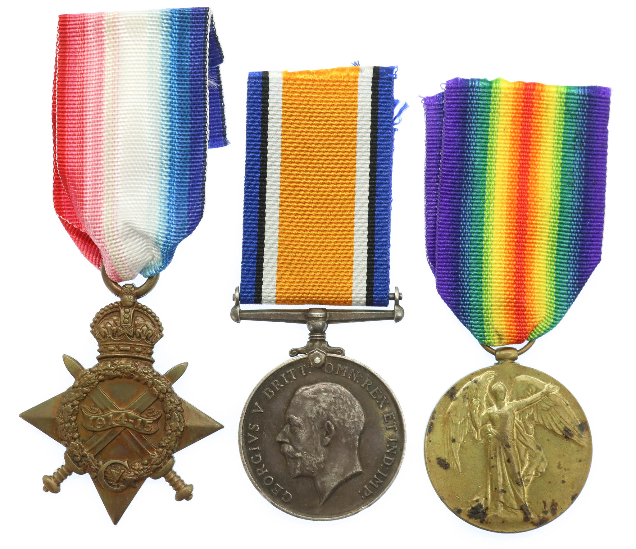 WW1 1914-15 Star Medal Trio - Pte. J. Brannelly, South Lancashire Regiment - Wounded In Action