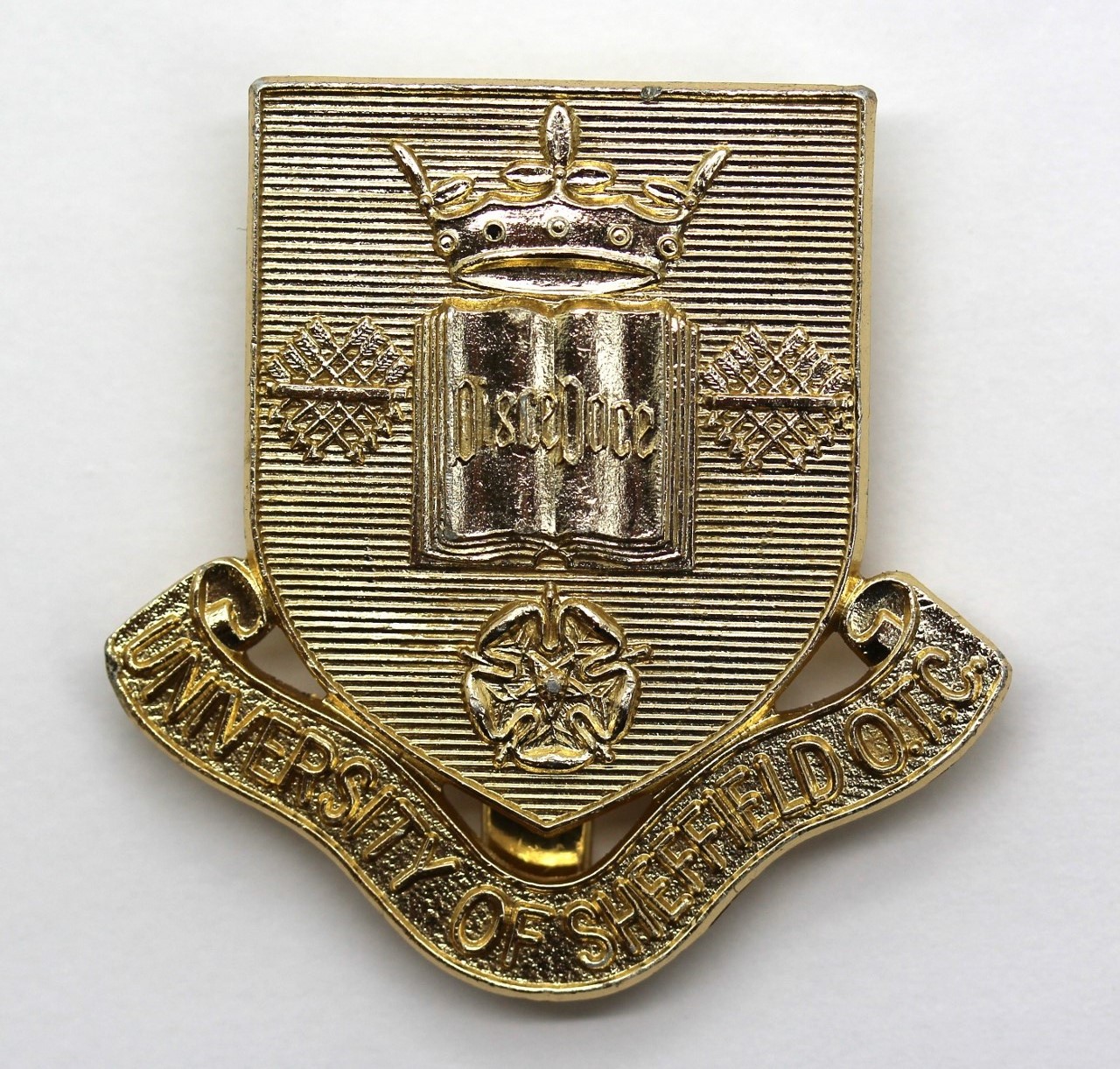 University of Sheffield O.T.C. Anodised (Staybrite) Cap Badge