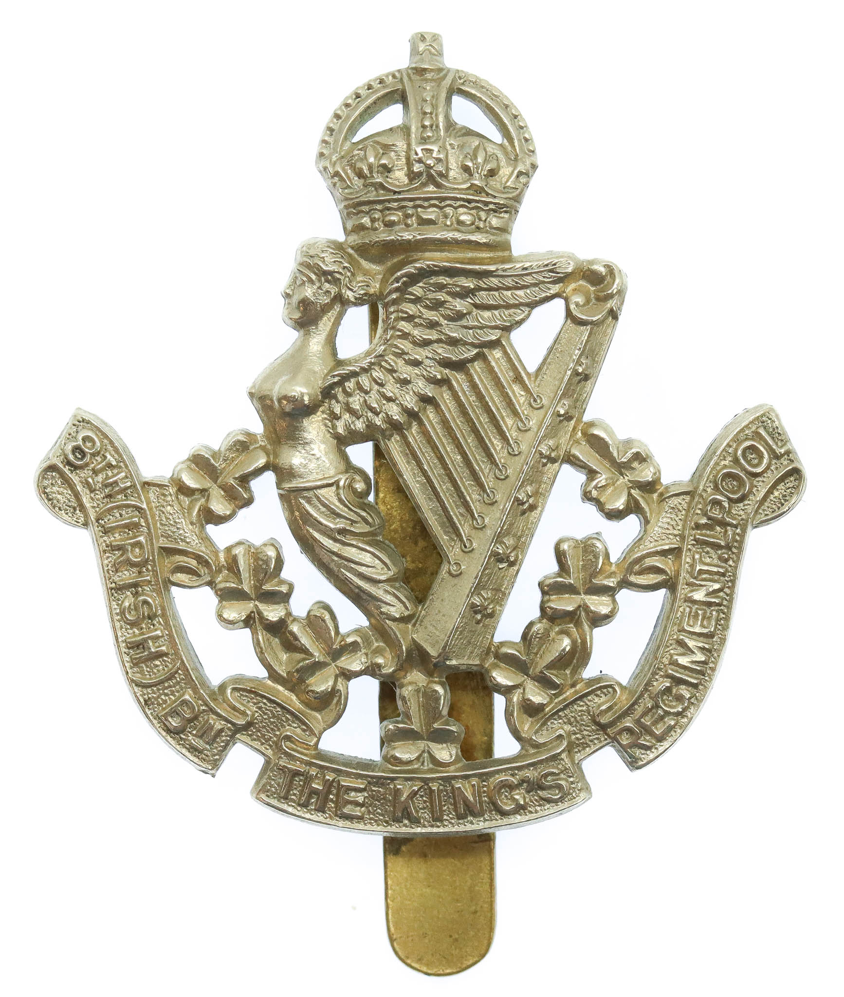 8th (Irish) Bn. King's Liverpool Regiment Cap Badge - King's Crown