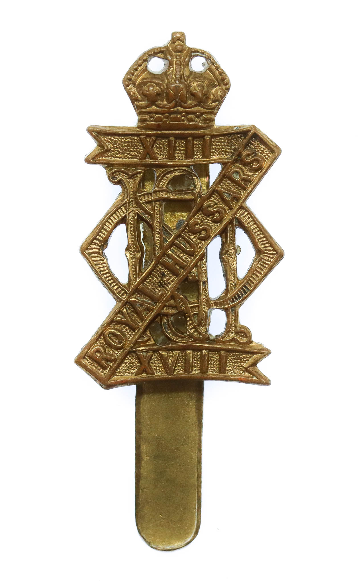 13th/18th Royal Hussars Cap Badge - King's  Crown