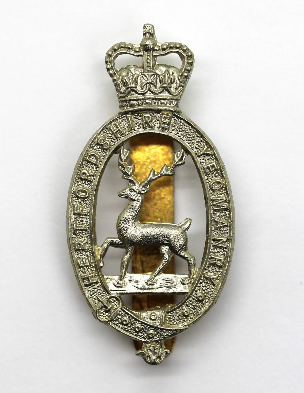 Hertfordshire Yeomanry Cap Badge - Queen's Crown