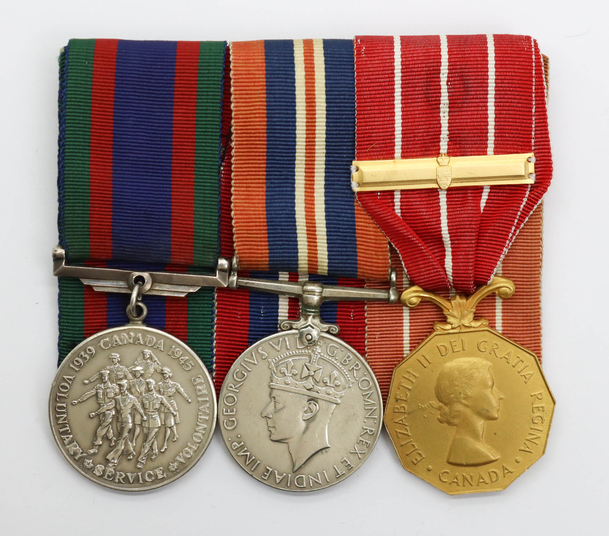 WW2 Canadian Volunteer Service Medal, War Medal and Canadian Forces Decoration Group of Three - S/Sgt. L.J. Green