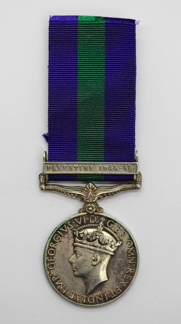 General Service Medal (Clasp - Palestine 1945-48) - Pte. M. Tsilo, African Pioneer Corps