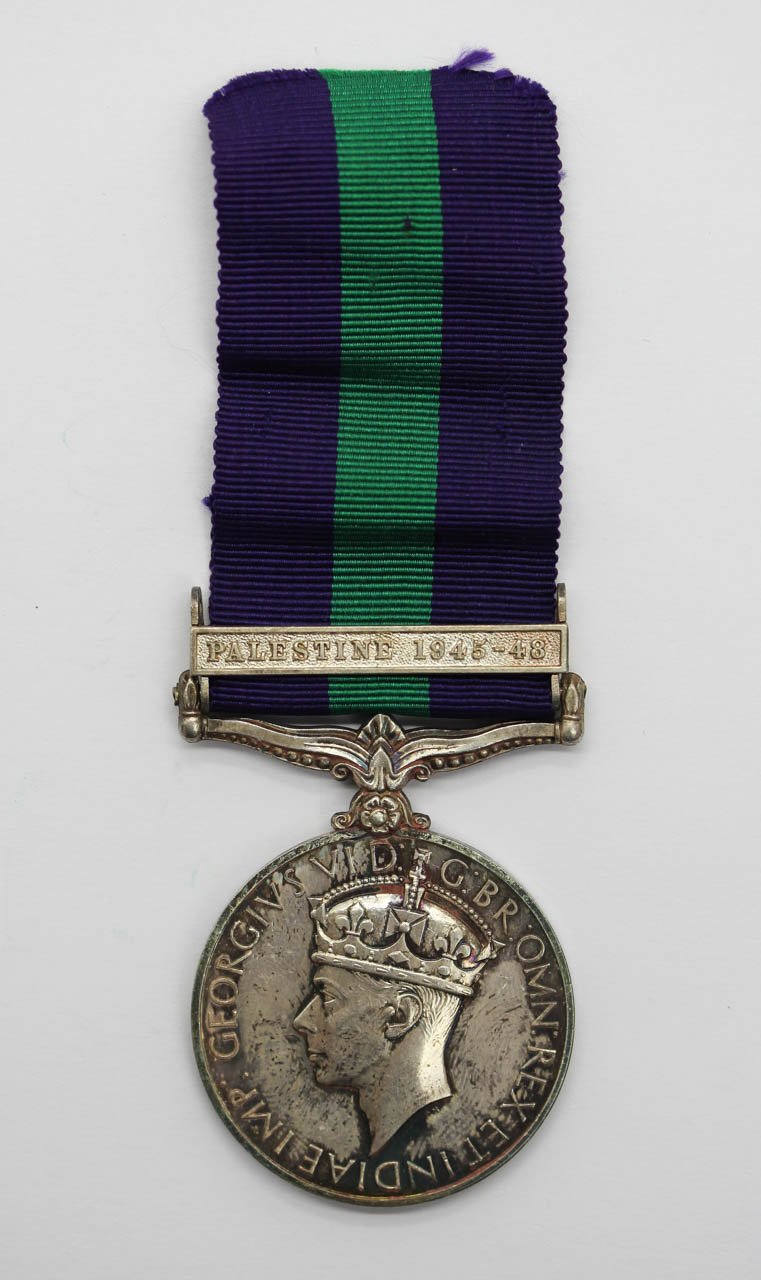 General Service Medal (Clasp - Palestine 1945-48) - Pte. D. Bokgobi, African Pioneer Corps