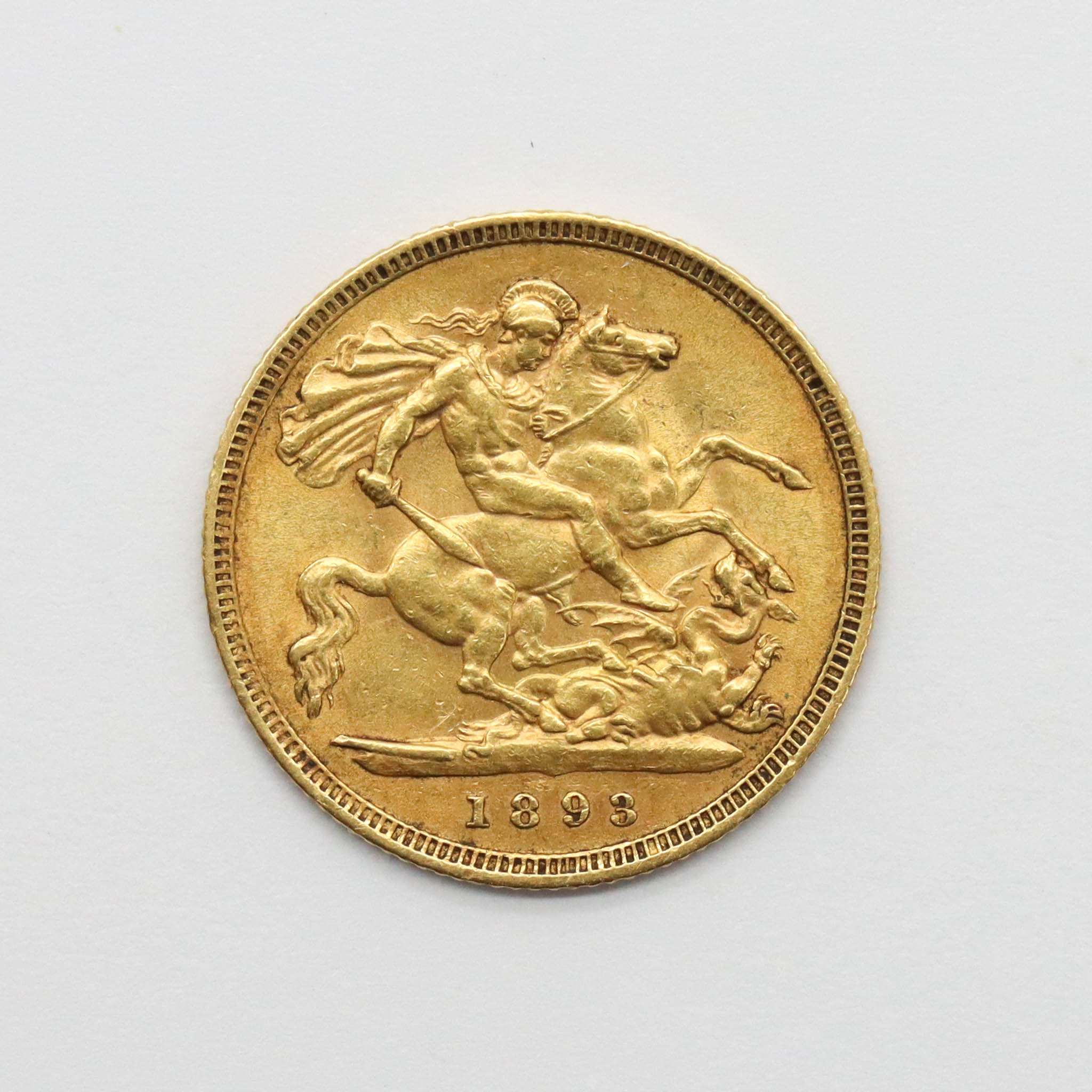 1893 Victoria 22ct Gold Half Sovereign Coin