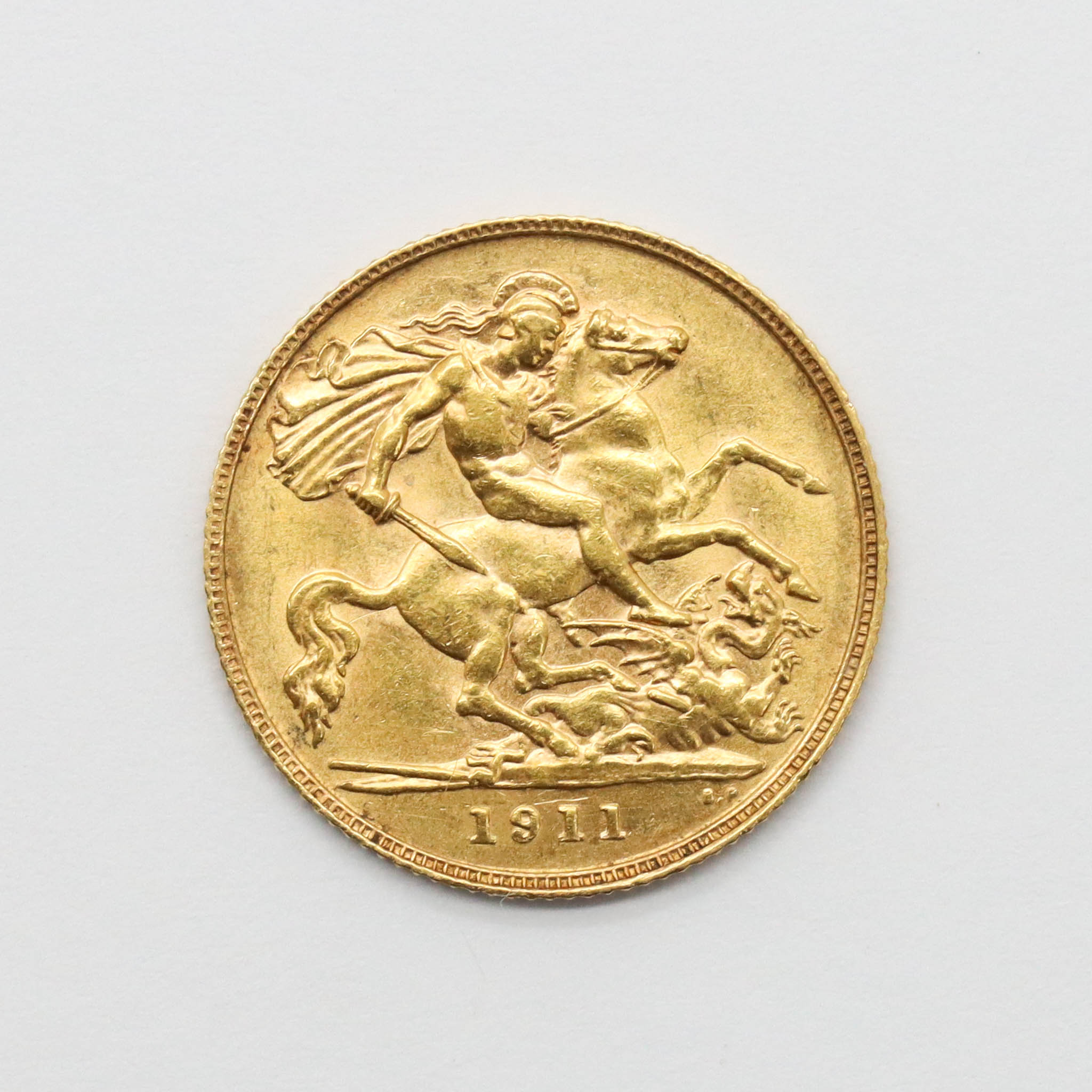 1911 George V 22ct Gold Half Sovereign Coin