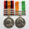 Queen's South Africa (Clasps - Cape Colony, Paardeberg, Transvaal) and King's South Africa (Clasps - South Africa 1901, South Africa 1902) Medal Pair - Pte. J.W. Hill, 2nd Bn. Lincolnshire Regiment