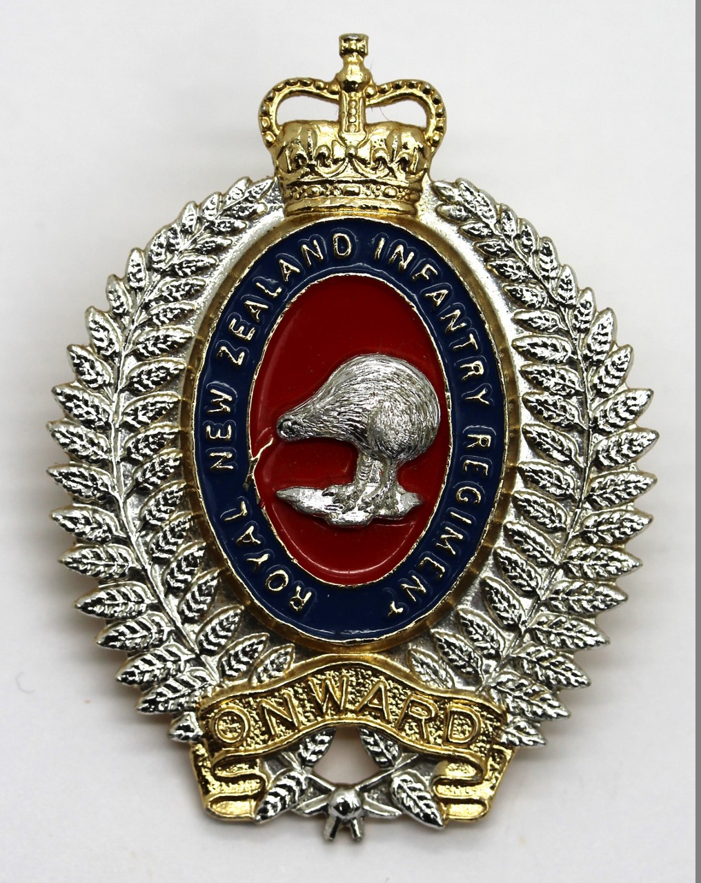 Royal New Zealand Infantry Regiment Anodised (Staybrite) Cap Badge
