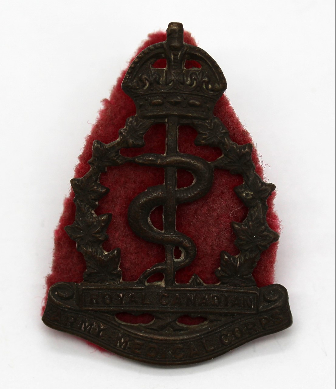 Royal Canadian Army Medical Corps Cap Badge - King's Crown