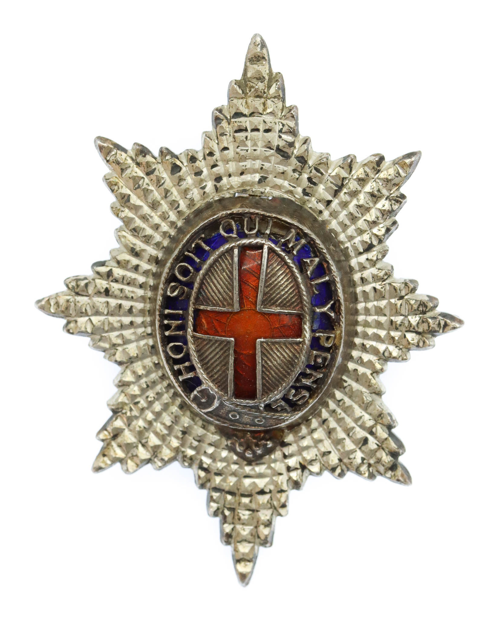 Coldstream Guards Officer's Silver & Enamel Cap Badge 
