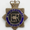 Metropolitan Police Senior Officer's Silvered & Enamel Cap Badge - Queen's Crown