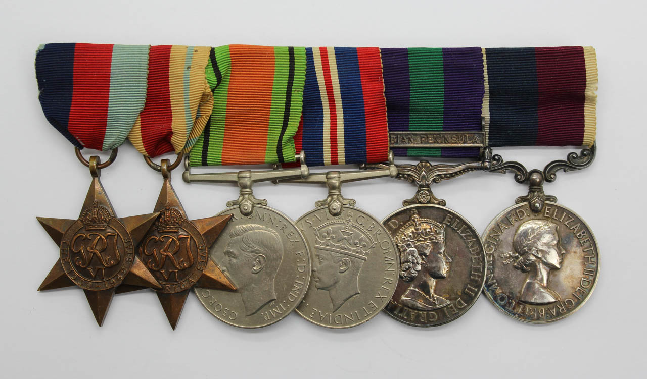 WW2, General Service Medal (Clasp - Arabian Peninsula) and RAF Long Service & Good Conduct Medal Group of Six - F.Sgt. H.H. Dudley, Royal Air Force