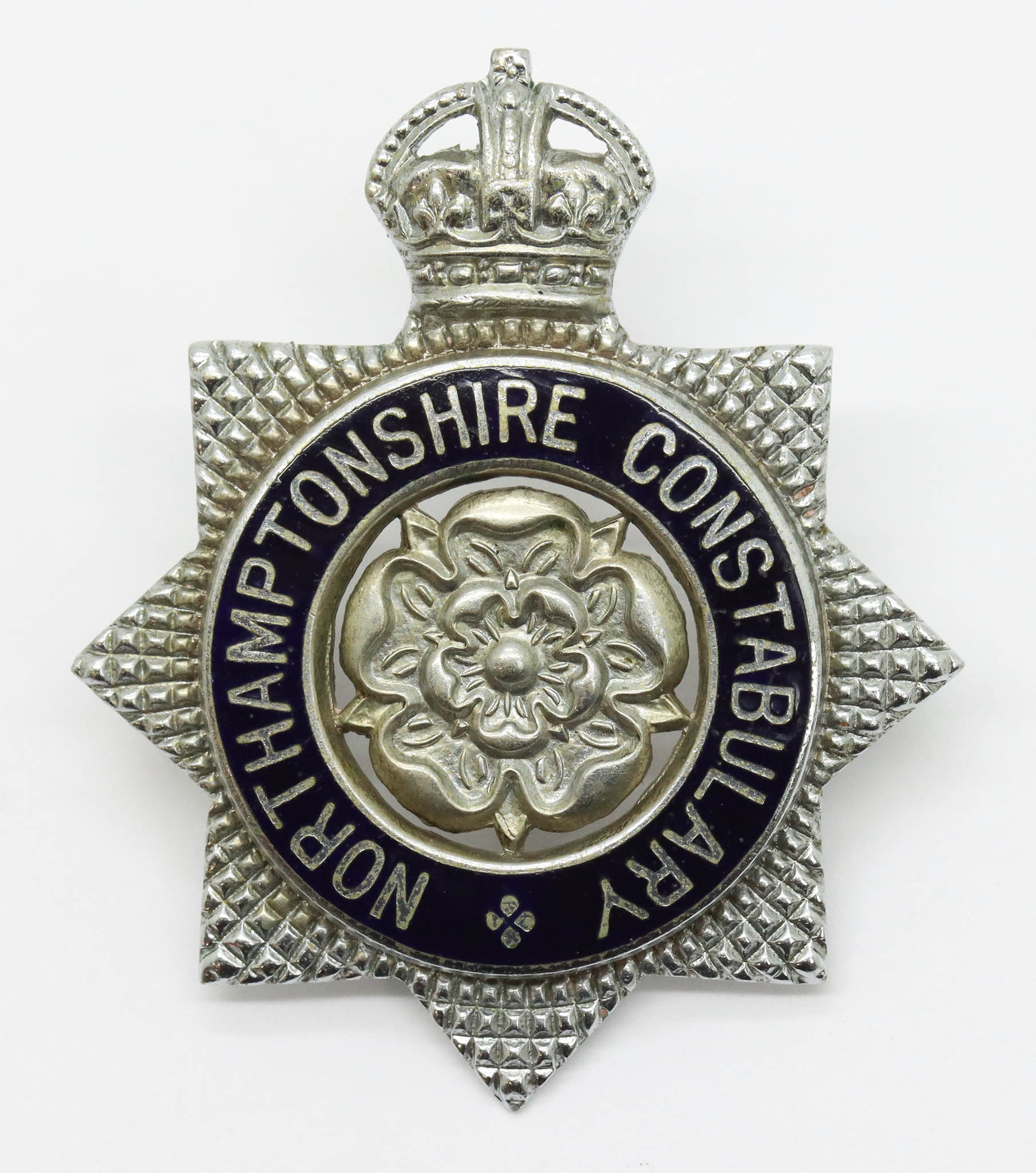 Northamptonshire Constabulary Senior Officer's Enamelled Cap Badge - King's Crown