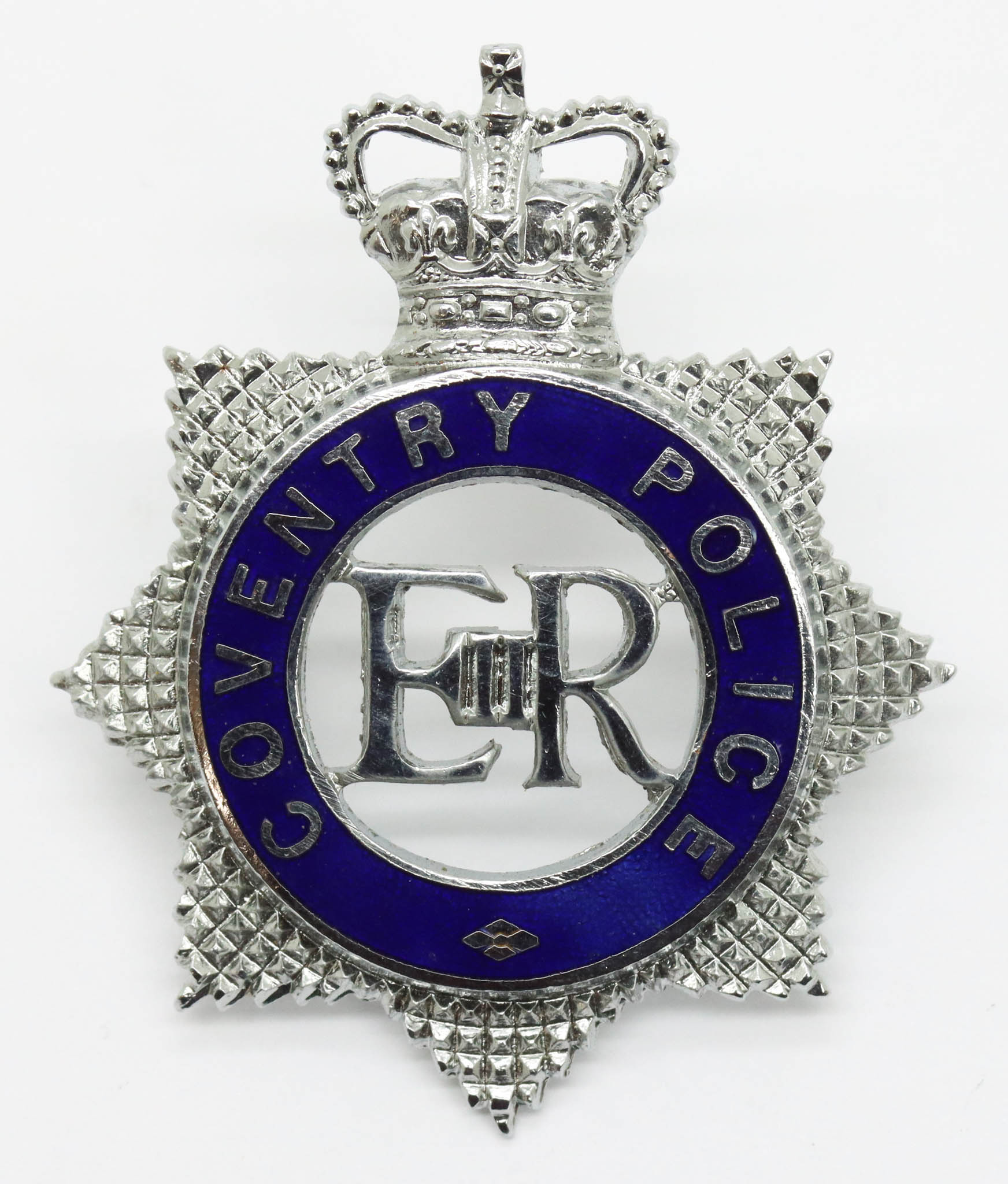 Coventry Police Senior Officer's Enamelled Cap Badge - Queen's Crown