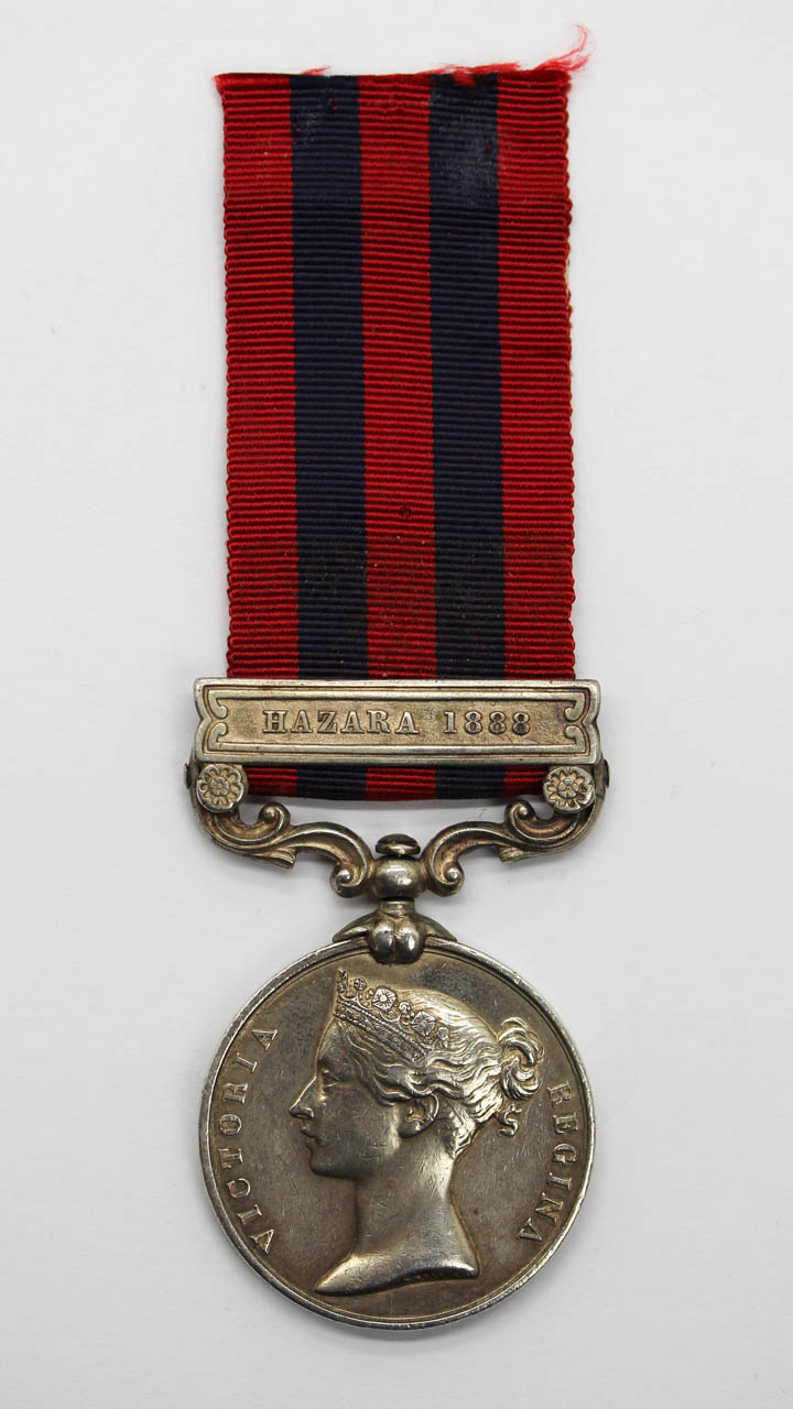 1854 India General Service Medal (Clasp - Hazara 1888) - Sepoy Bhagu, 2nd Sikh Infantry