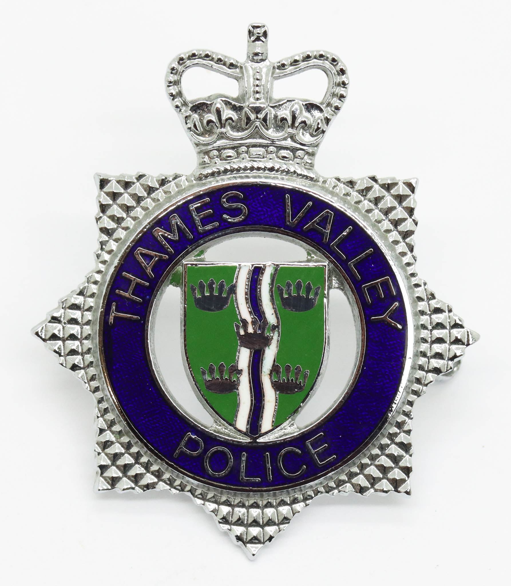 Thames Valley Police Enamelled Cap Badge - Queen's Crown