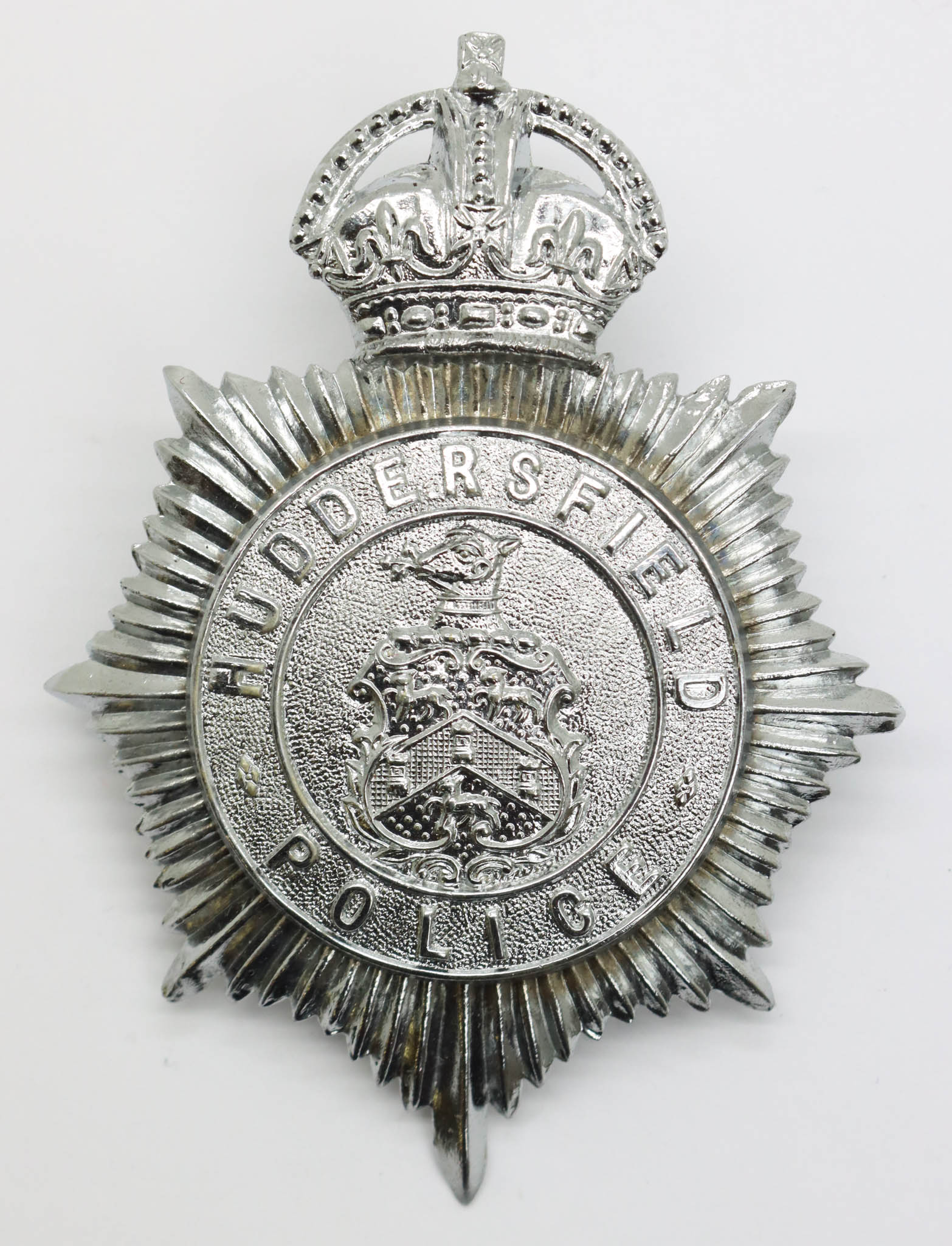 Huddersfield Police Helmet Plate - King's Crown