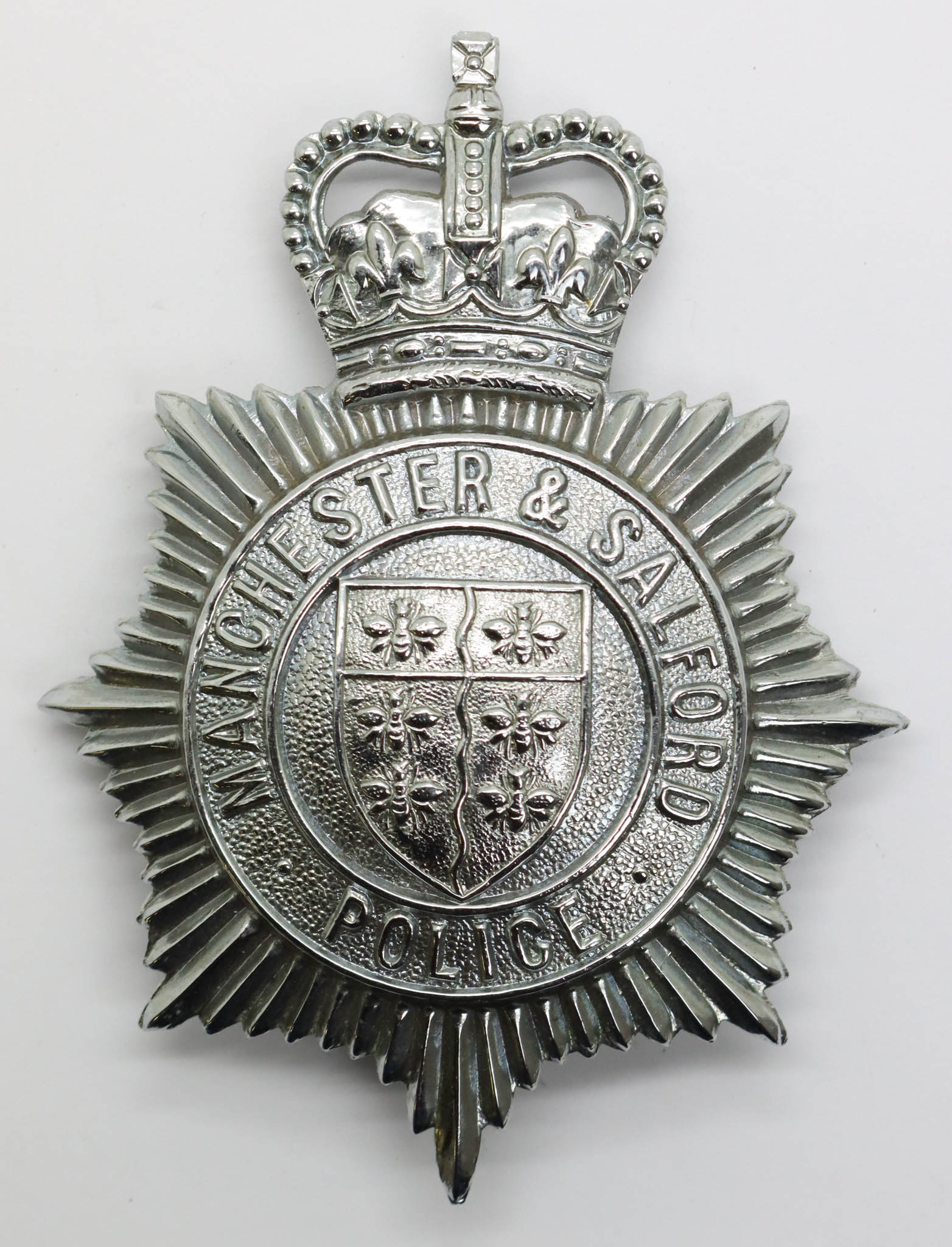 Manchester & Salford Police Helmet Plate - Queen's Crown
