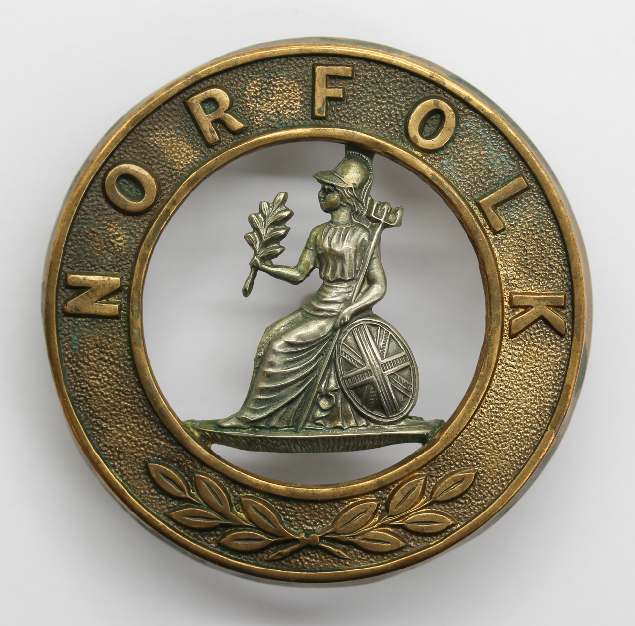 Norfolk Regiment Bi-Metal Helmet Plate Centre